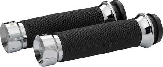 Khrome Werks Klassic Contour Chrome Cable Hand Grips for 1980-22 Harley Davidson