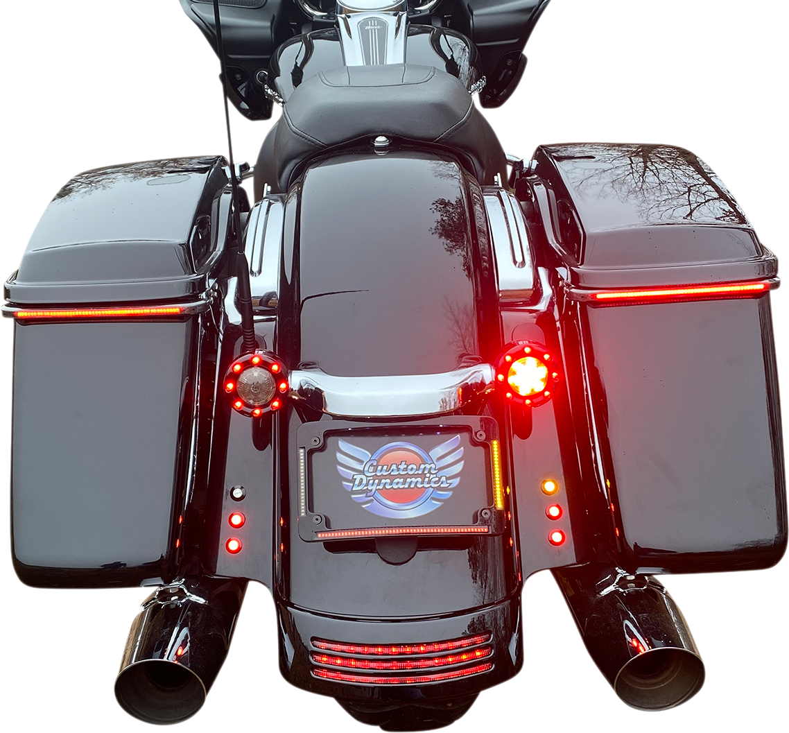 Custom Dynamics Black LED Radius License Plate Frame 2010-2013 Harley FLTRX FLHX