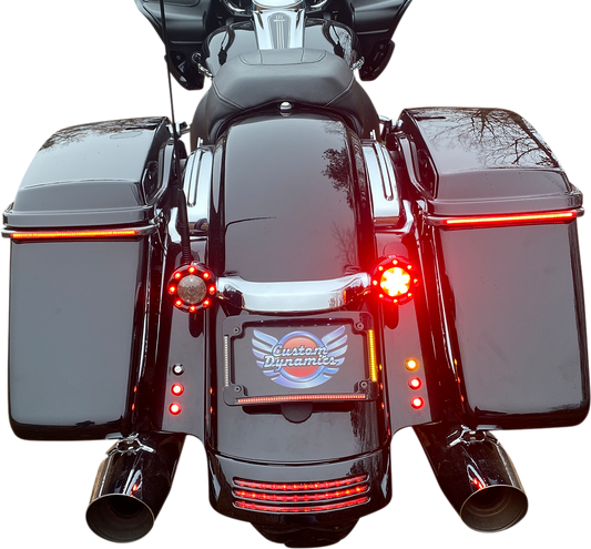 Custom Dynamics Black LED Radius License Plate Frame 2010-2013 Harley FLTRX FLHX