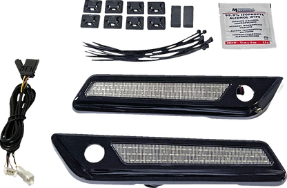 Custom Dynamics LED Black Saddlebag Latch Lights fits 2014-2023 Harley Touring