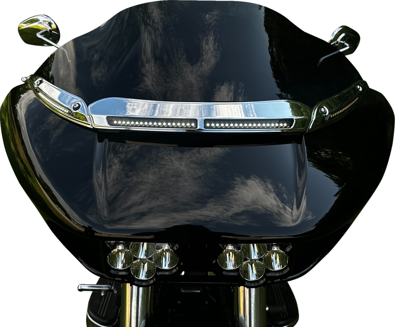 Custom Dynamics Chrome Windshield Trim LED Light for 2015-2024 Harley Road Glide