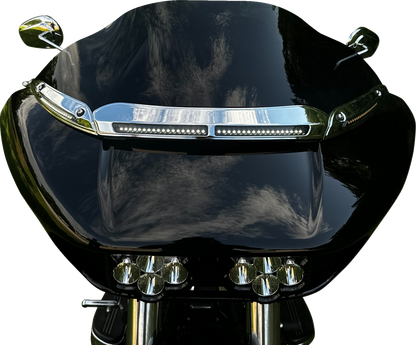 Custom Dynamics Chrome Windshield Trim LED Light for 2015-2024 Harley Road Glide
