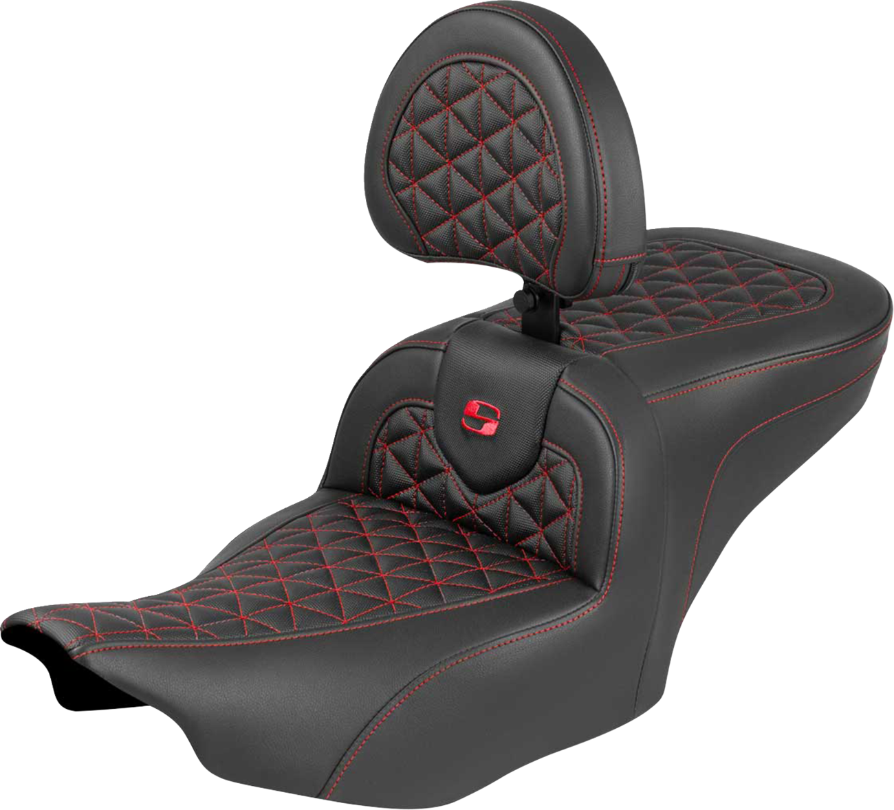 Saddlemen Roadsofa Red Tri Gripper Seat & Backrest for 2023-2026 Harley Touring
