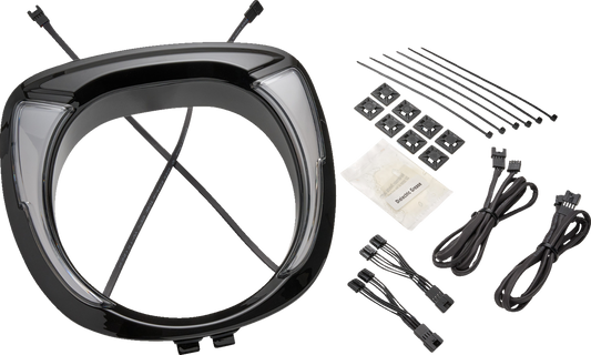 Ciro Fang Black LED Headlight Bezel for 2019-2024 Indian Chieftain Elite 46206