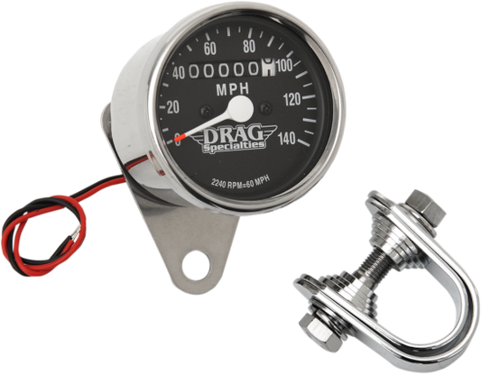 Drag Specialties Chrome Small 2.4" Mechanical Speedometer fits Harley Davidson