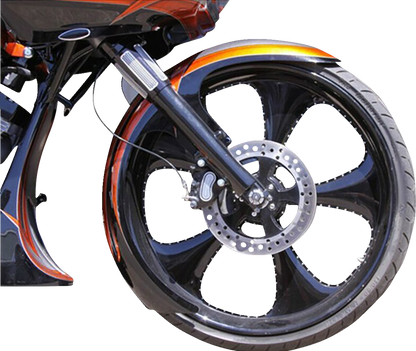 Paul Yaffe Silver DEI Steel Front Fender 1965-2013 Harley Touring FLTR 21" Wheel