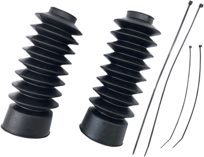 Drag Specialties 9" Black Rubber 41mm Motorcycle Fork Boots for Harley Davidson
