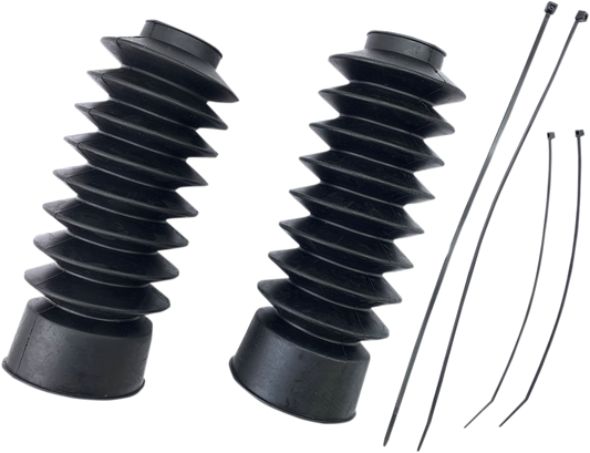 Drag Specialties 9" Black Rubber 49mm Motorcycle Fork Boots for Harley Davidson