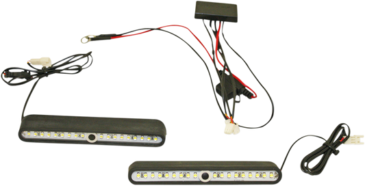 Custom Dynamics LED Black Interior Hard Saddlebag Light kit For Harley Davidson