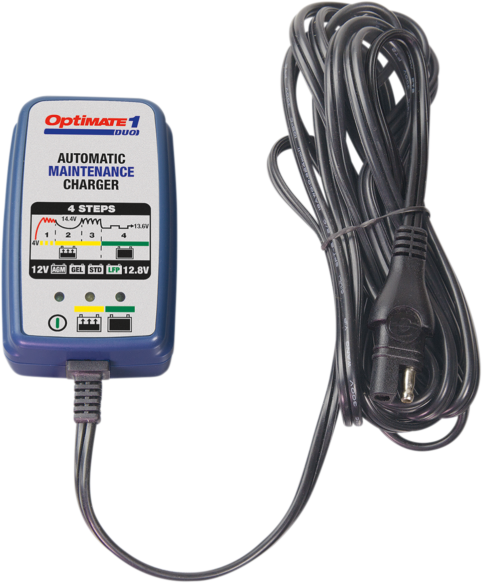 Tecmate Optimate 1 Duo Battery Charger Maintainer 12V Motorcycle ATV UTV Snow