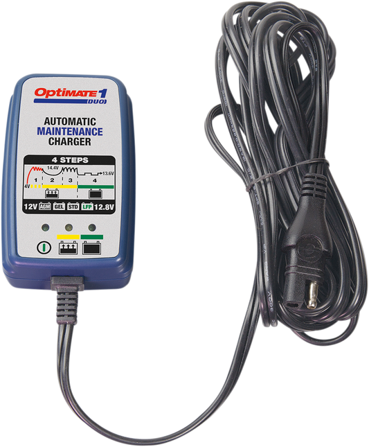 Tecmate Optimate 1 Duo Battery Charger Maintainer 12V Motorcycle ATV UTV Snow