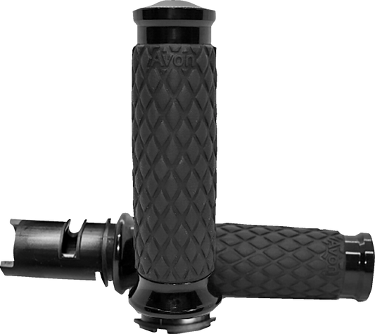 Avon Diamond Contour Black TBW Hand Grips for 2023-2025 Harley Touring Softail