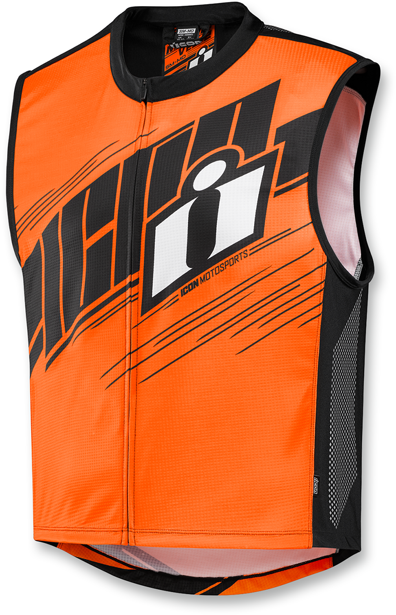 Icon Mens Orange Textile Military Reflective Mil Spec 2 Motorcycle Riding Vest