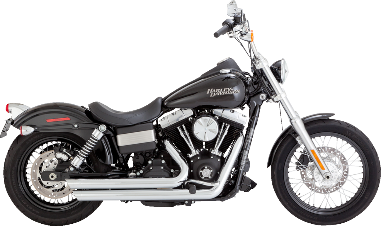Vance & Hines Big Shot Staggered Chrome Exhaust System for 2006-2009 Harley Dyna