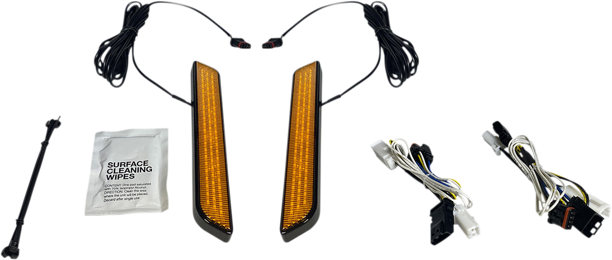 Custom Dynamics Amber LED Fork Reflector Lights 2014-2024 Harley Touring Models