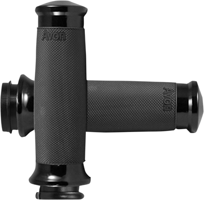 Avon Black Contour TBW Hand Grips for 2008-2025 Harley Touring Softail FLHX FLFB