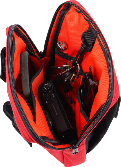 Thrashin Supply Red Motorcycle Handlebar Storage Bag Slim for Harley THB-0034