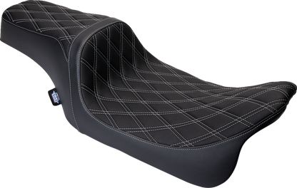 Drag Specialties Predator Silver Diamond Seat fits 2008-2024 Harley Touring FLHX