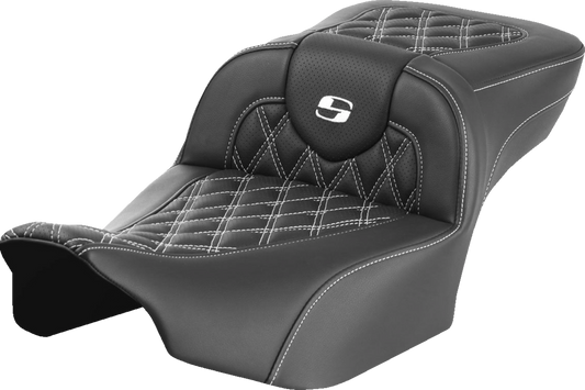 Saddlemen Roadsofa White Lattice Extended Gel Seat fits 2023-2025 Harley Touring