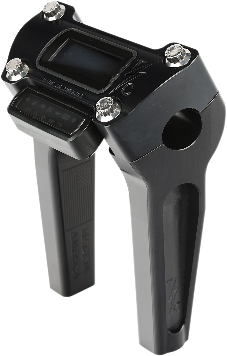 Thrashin Black 6" Straight Gauge Cutout Handlebar Risers for 2018-2025 Softail