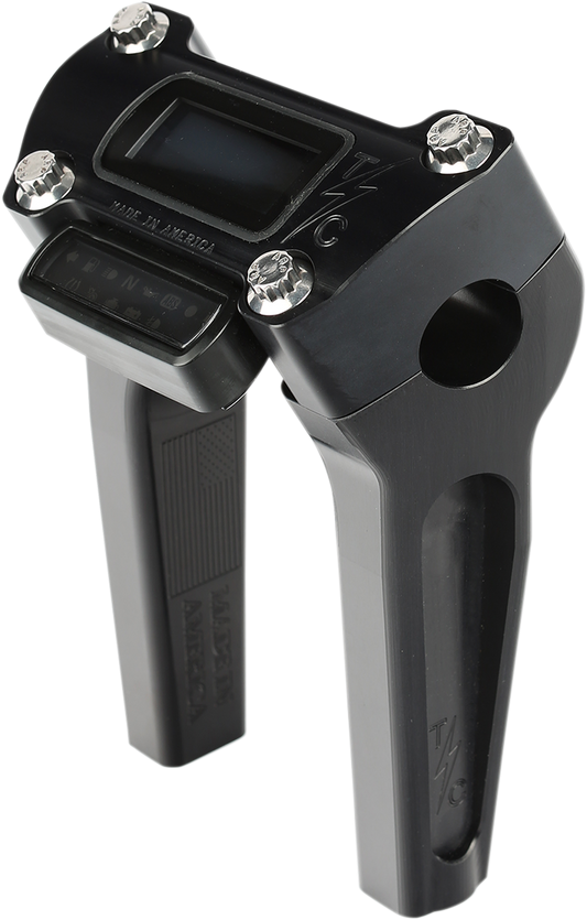 Thrashin Black 6" Straight Gauge Cutout Handlebar Risers for 2018-2025 Softail