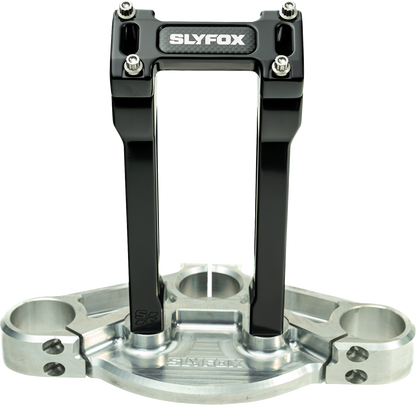 Slyfox 8" Black 1-1/8" Clamping Straight Handlebar Riser Kit for Harley Davidson