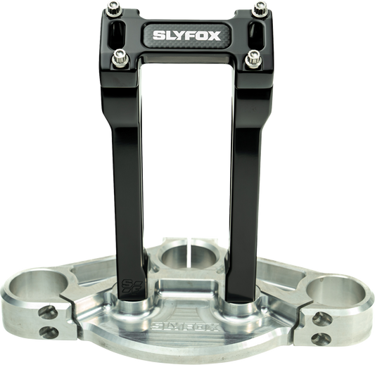 Slyfox 8" Black 1-1/8" Clamping Straight Handlebar Riser Kit for Harley Davidson