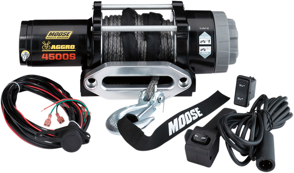 Moose Utility 4500 lb 50' Synthetic Rope Aggro Universal Side by Side UTV Winch