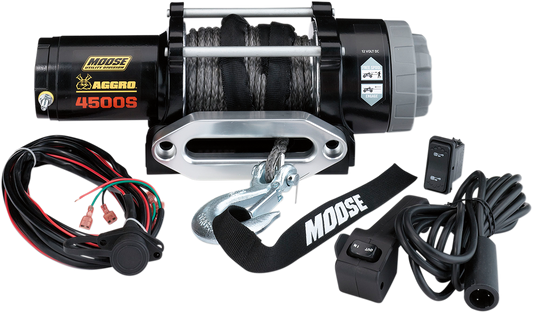 Moose Utility 4500 lb 50' Synthetic Rope Aggro Universal Side by Side UTV Winch