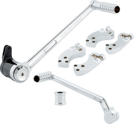 Arlen Ness Chrome SpeedLiner +3" Foot Control Kit for 1999-2023 Harley Touring