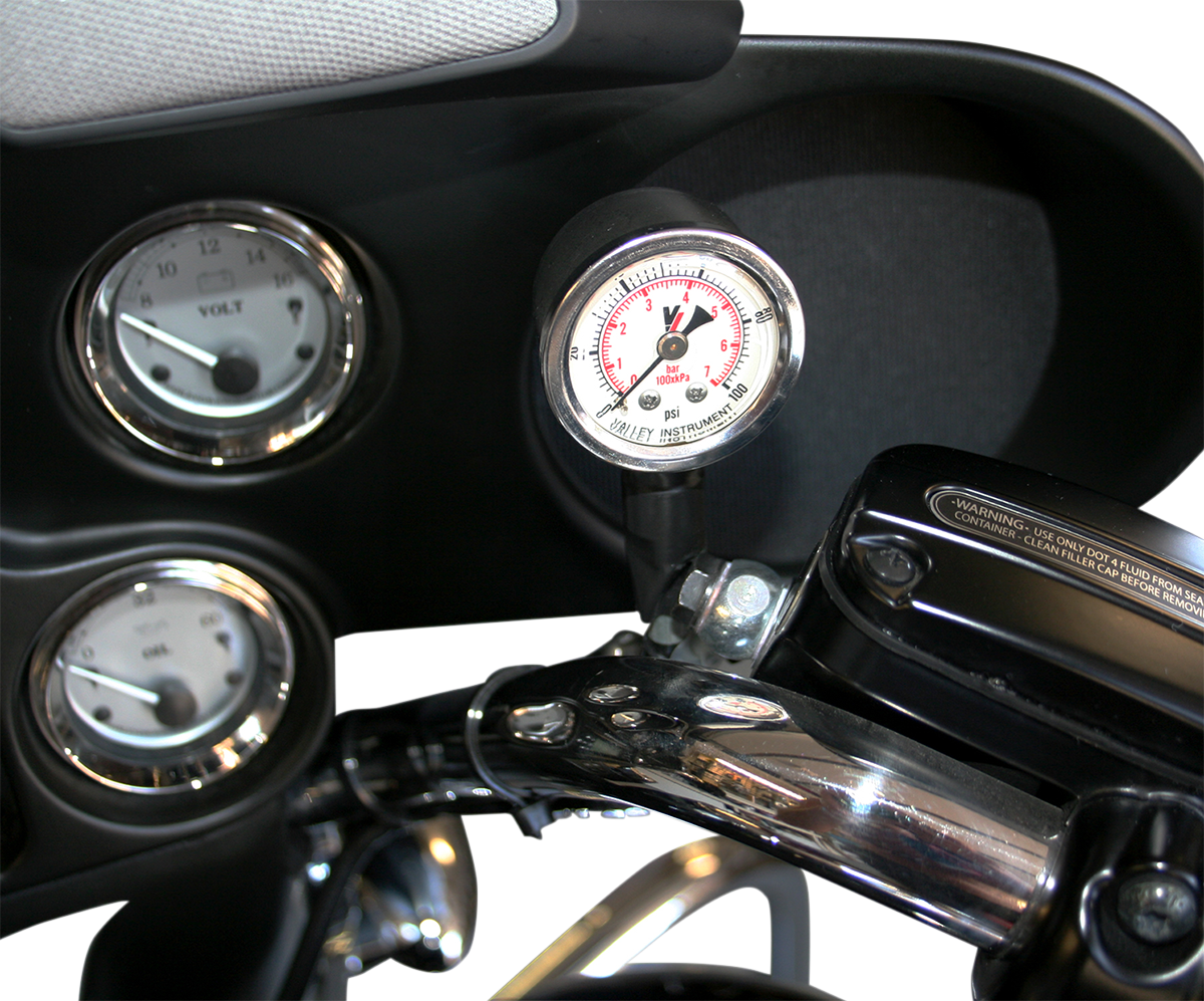 Feuling Black Motorcycle Remote Oil Pressure Gauge Kit for Harley Twin Cam EVO