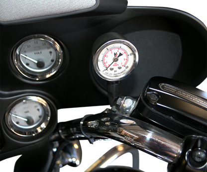 Feuling Black Motorcycle Remote Oil Pressure Gauge Kit for Harley Twin Cam EVO