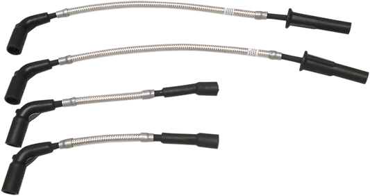 Magnum Braided Silver Motorcycle Spark Plug Wires 2018-2023 Harley Softail FLSL