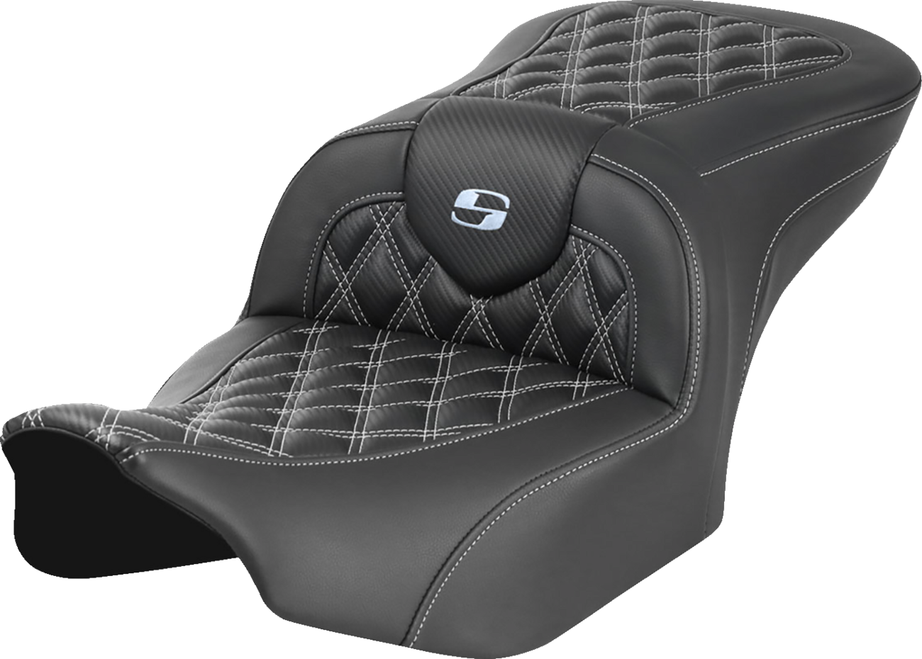 Saddlemen Roadsofa Carbon Fiber Silver Lattice Gel Seat 2023-2025 Harley Touring