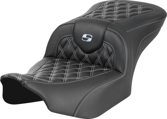 Saddlemen Roadsofa Carbon Fiber Silver Lattice Gel Seat 2023-2025 Harley Touring