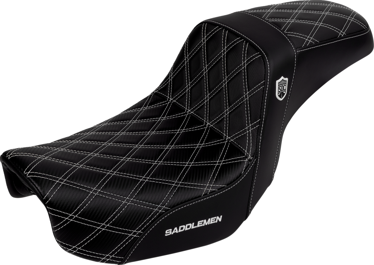Saddlemen SDC Pro Series White Lattice Gelcore Seat fits 2006-2017 Harley Dyna