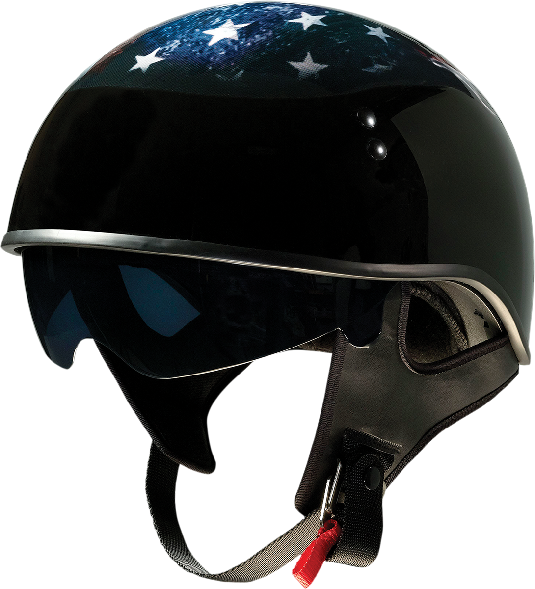 Z1R Vagrant USA Skull Unisex Adult Motorcycle Riding Street Half Helmet
