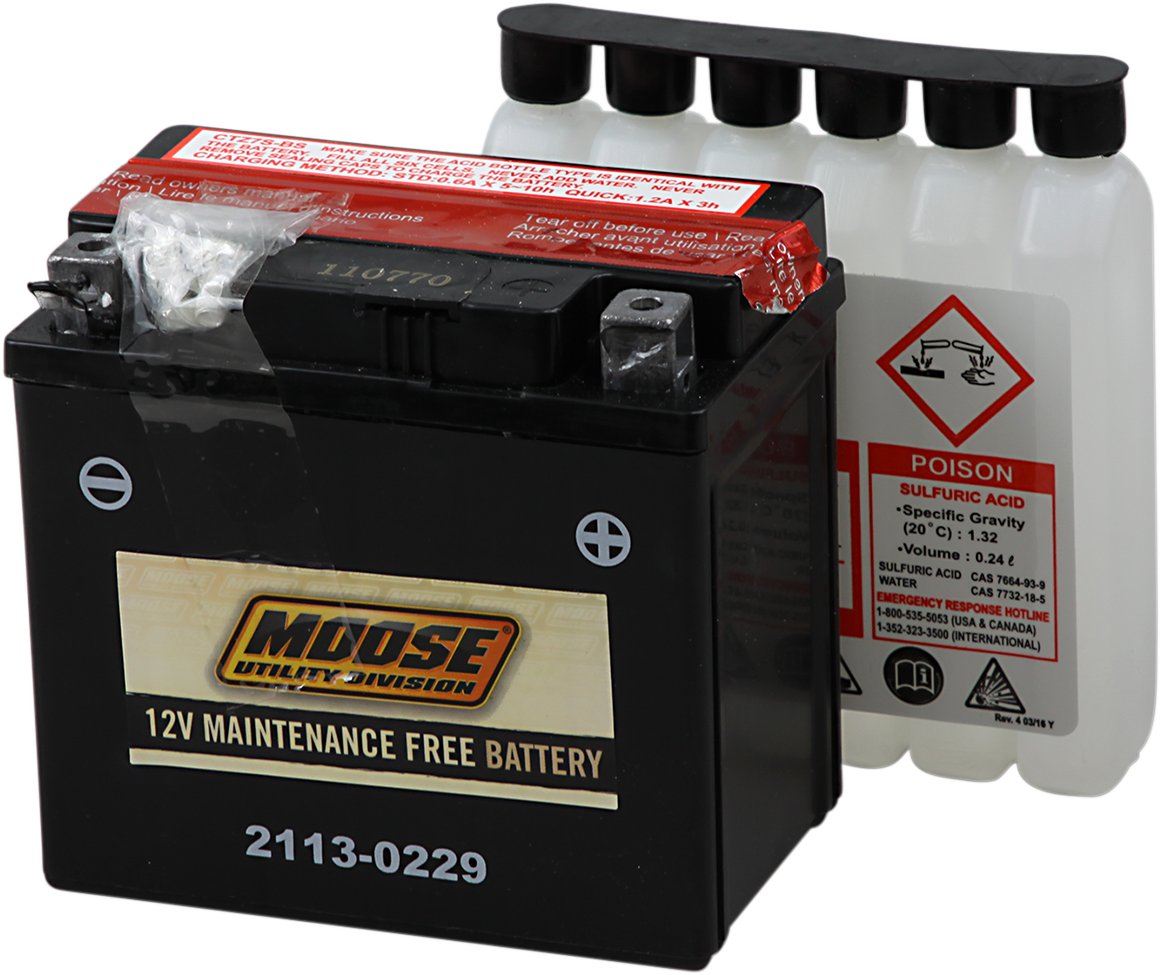 Moose YTZ7S Maintenance Free Battery for 06-17 Honda TRX450R Yamaha Raptor