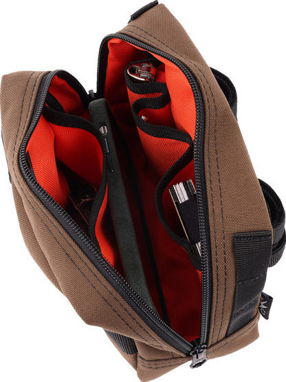 Thrashin Supply Brown Motorcycle Handlebar Storage Bag Harley Davidson THB-0006