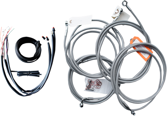 La Choppers ABS 12"-14" Braided Ape Hanger Handlebar Cable Kit 14-15 Harley FLHX