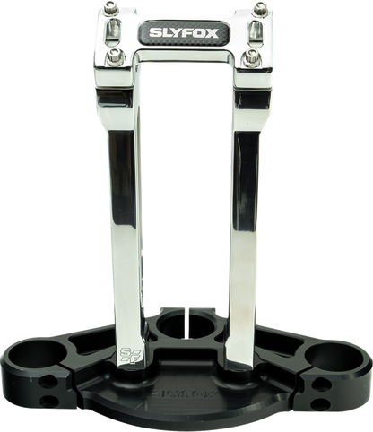 Slyfox 10" Raw 1-1/8" Clamping Straight Handlebar Riser Kit for Harley Davidson