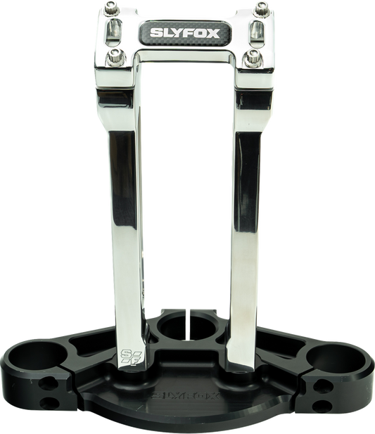 Slyfox 10" Raw 1-1/8" Clamping Straight Handlebar Riser Kit for Harley Davidson