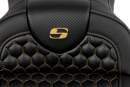 Saddlemen Roadsofa Gold Honeycomb Stitch Gel Seat fits 2008-2023 Harley Touring