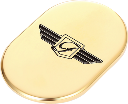 Figurati Logo Left Side Antenna Hole Gold Insert 2009-2023 Harley Touring FLHX