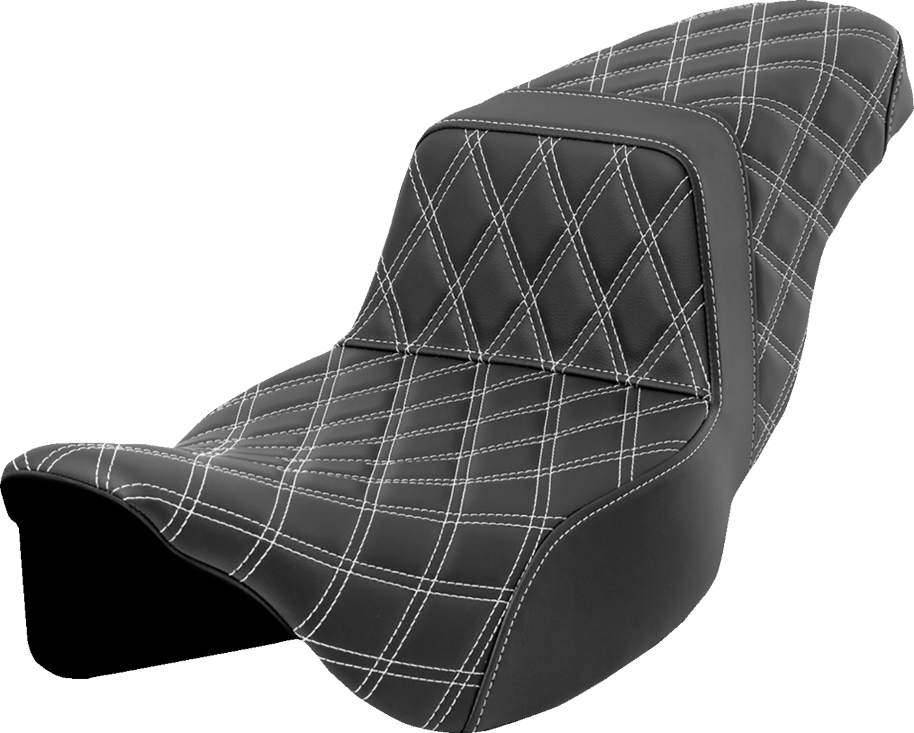 Saddlemen Step Up White Lattice Extended Gel Seat fits 2008-2024 Harley Touring