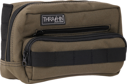 Thrashin Supply Green Motorcycle Handlebar Storage Bag Plus for Harley THB-0010