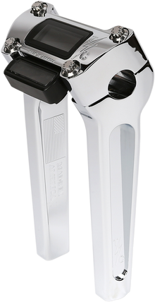 Thrashin Chrome 8" Straight Gauge Cutout Handlebar Risers for 2018-2025 Softail