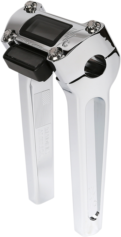 Thrashin Chrome 8" Straight Gauge Cutout Handlebar Risers for 2018-2025 Softail