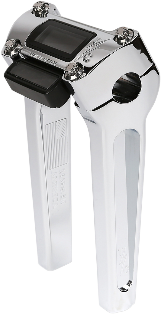 Thrashin Chrome 8" Straight Gauge Cutout Handlebar Risers for 2018-2025 Softail