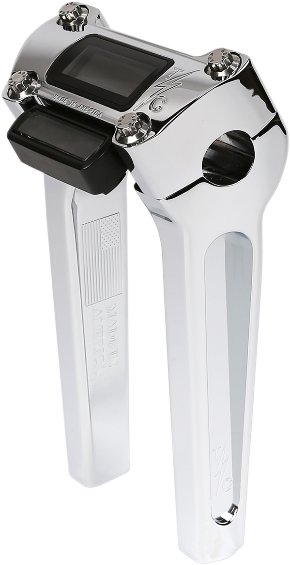 Thrashin Chrome 8" Straight Gauge Cutout Handlebar Risers for 2018-2025 Softail